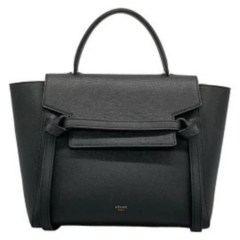 Celine Belt Leather Crossbody Bag Handbag Black